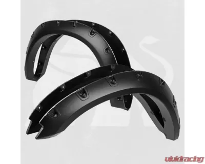 Bulken Offroad Matte Black Rivet Style Fender Flares Dodge RAM 1500 Fleetside 2009-2018 - BKN-14824302