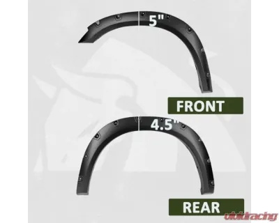 Bulken Offroad Matte Black Rivet Style Fender Flares Dodge RAM 2500 | 3500 2010-2017 - BKN-14824413