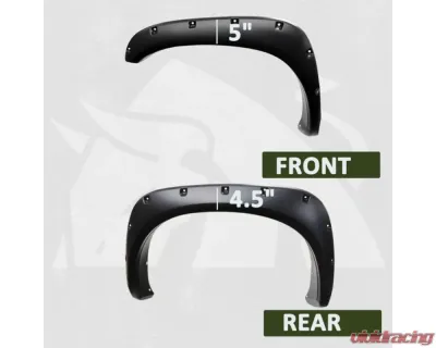 Bulken Offroad Matte Black Rivet Style Fender Flares Dodge RAM 1500 | 2500 | 3500 2002-2009 - BKN-14824749