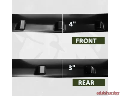 Bulken Offroad Matte Black Rivet Style Fender Flares Ford F-150 Styleside 2009-2014 - BKN-14835464