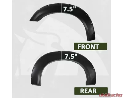 Bulken Offroad Matte Black Rivet Style Fender Flares Ford F-250 | F-350 SuperDuty Styleside 2011-2016 - BKN-14835592