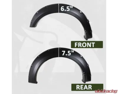 Bulken Offroad Matte Black Rivet Style Fender Flares Ford F-150 Styleside 2015-2017 - BKN-14835643