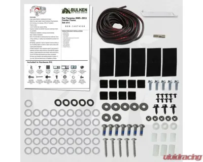 Bulken Offroad Matte Black Rivet Style Fender Flares Toyota Tacoma Bed Fleetside 2005-2011 - BKN-14874339