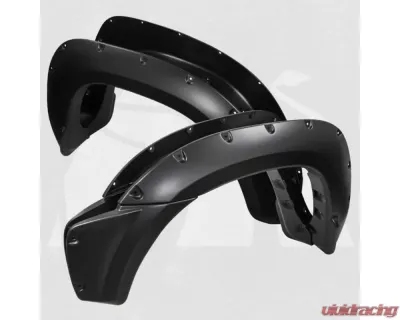 Bulken Offroad Matte Black Rivet Style Fender Flares Toyota Tacoma Long Bed Fleetside 2012-2015 - BKN-14874516