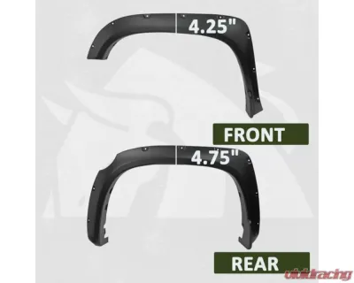 Bulken Offroad Matte Black Rivet Style Fender Flares Toyota Tundra 2014-2018 - BKN-14874822