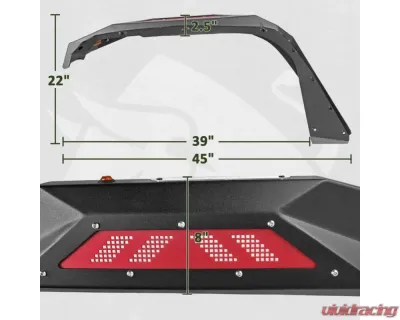 Bulken Offroad Front Fender Flares w/ LED Strip Jeep Wrangler | Gladiator X Series 2018-2022 - BKN-17988552