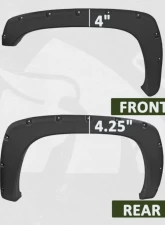 Bulken Offroad Black Rugged Rivet Style Fender Flares Chevrolet Silverado | GMC Sierra 1999-2006                                     - BKN-18618169 - Image 6