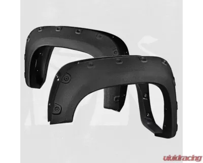 Bulken Offroad Black Rugged Rivet Style Fender Flares Chevrolet Silverado 1500 Short Bed Fleetside 2007-2013 - BKN-18618399