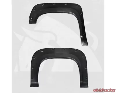 Bulken Offroad Black Rugged Rivet Style Fender Flares Chevrolet Silverado 1500 Short Bed Fleetside 2007-2013 - BKN-18618399