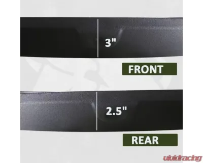 Bulken Offroad Black Rugged Rivet Style Fender Flares Chevrolet Silverado 1500 Short Bed Fleetside 2007-2013 - BKN-18618399