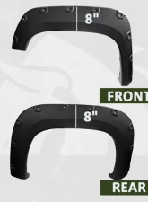 Bulken Offroad Black Rugged Rivet Style Fender Flares Chevrolet Silverado 1500 Short Bed Fleetside 2007-2013                                     - BKN-18618399 - Image 6