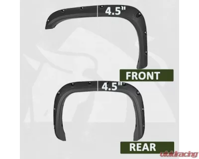 Bulken Offroad Black Rugged Rivet Style Fender Flares Dodge RAM 1500| 2500 | 3500 1994-2001 - BKN-18624066