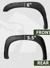 Bulken Offroad Black Rugged Rivet Style Fender Flares Dodge RAM 1500 | 2500 | 3500 2002-2009                                     - BKN-18624235 - Image 6