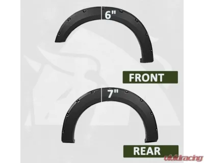 Bulken Offroad Black Rugged Rivet Style Fender Flares Ford F-150 Styleside 2015-2017 - BKN-18635138