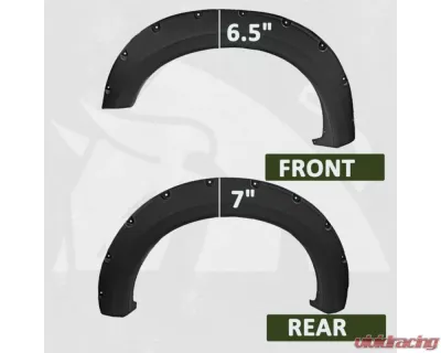 Bulken Offroad Black Rugged Rivet Style Fender Flares Ford F-150 Styleside 2004-2008 - BKN-18635623