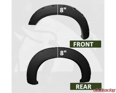 Bulken Offroad Black Rugged Rivet Style Fender Flares Ford F-250 | F-350 SuperDuty Styleside 2011-2016 - BKN-18635962