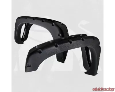 Bulken Offroad Matte Black Rivet Style Fender Flares Chevrolet Silverado 1500 2019-2021 - BKN-19518962