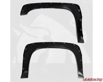 Bulken Offroad Matte Black Rivet Style Fender Flares Chevrolet Silverado 1500 2019-2021 - BKN-19518962