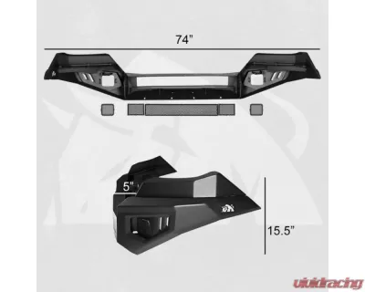 Bulken Offroad Non-Winch Front Bumper Toyota Tacoma 2016-2022 - BKN-32674268