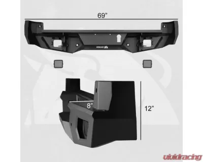 Bulken Offroad Rear Step Bumper Toyota Tacoma 2016-2022 - BKN-33874664
