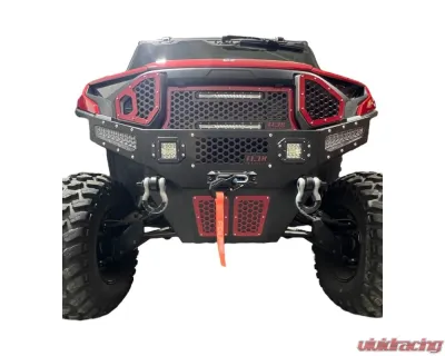 AJK Offroad Front Bumper Red w/ Lights Polaris Ranger 1500XD - 1)630 Red 1)300335