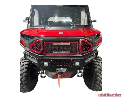 AJK Offroad Front Bumper Red w/ Lights Polaris Ranger 1500XD - 1)630 Red 1)300335