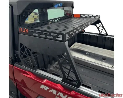 AJK Offroad Exhaust Cover Short Headache Rack 3/4 Rack w/ 1 Packout Mount Polaris Ranger 1500XD - 1)572 1)384