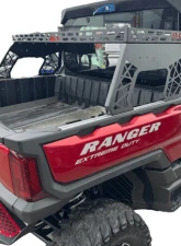 AJK Offroad Exhaust Cover Short Headache Rack 3/4 Rack w/ 1 Packout Mount Polaris Ranger 1500XD                                     - 1)572 1)384 - Image 2