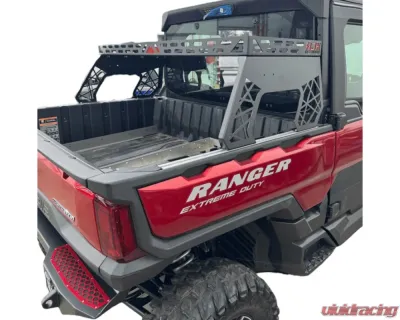 AJK Offroad Exhaust Cover Short Headache Rack 3/4 Rack w/ 1 Packout Mount Polaris Ranger 1500XD - 1)572 1)384