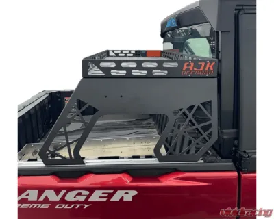AJK Offroad Exhaust Cover Short Headache Rack 3/4 Rack w/ 1 Packout Mount Polaris Ranger 1500XD - 1)572 1)384