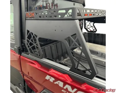 AJK Offroad Exhaust Cover Short Headache Rack 3/4 Rack w/ 1 Packout Mount Polaris Ranger 1500XD - 1)572 1)384