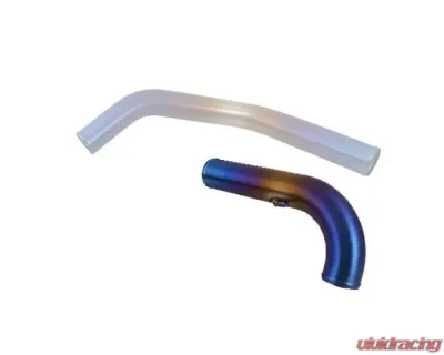 ETS Burned Titanium Upper Front 90 Degree Pipe Mitsubishi Evo X 2008-2016 - 100-10-ICP-013