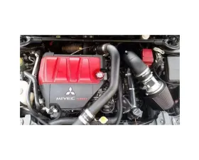 ETS Wrinkle Black Turbo Kit Intake w/ Stock MAF Housing Mitsubishi Evo X 2008-2016