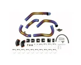 Extreme Turbo Systems Spot Anodized Titanium Rotated Turbo Stock HKS Flange Intercooler Piping Subaru STI 2008-2014
