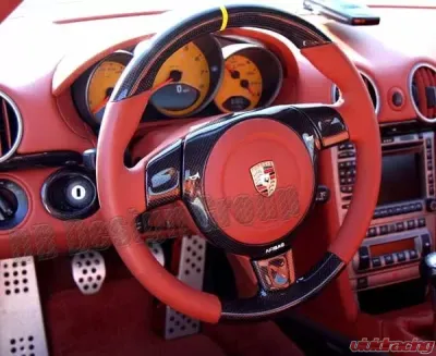 DB Carbon 3x Cover Parts on Sport Steering Wheel Porsche 997.2 Carrera 2009-2011 - 198CA2-0002