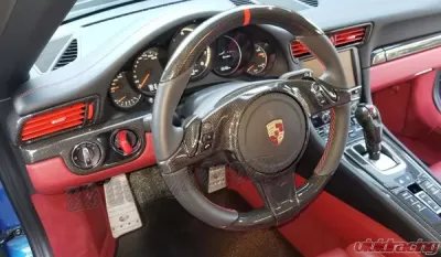 DB Carbon Cover on Steering Wheel/Surround for Airbag w/Tiptronic Switches R + L Multifunction Porsche 987.2 Boxster | Boxster S 2009-2012 - 418BO2-0001