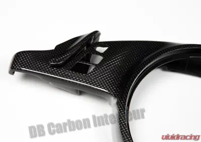 DB Carbon Cover on Steering Wheel/Surround for Airbag w/Tiptronic Switches R + L Multifunction Porsche 991 Carrera/S/4/4S/GTS 2012-2015 - 418CA3-0001
