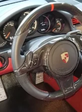 DB Carbon Cover on Steering Wheel/Surround for Airbag w/Tiptronic Switches R + L Multifunction Porsche 997.2 Targa 2009-2011                                     - 418TA2-0002 - Image 5