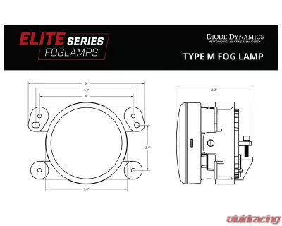 Diode Dynamics Elite Foglamp Type M White (PAIR) Chrysler | Dodge | Jeep 2005-2022 - DD5130P