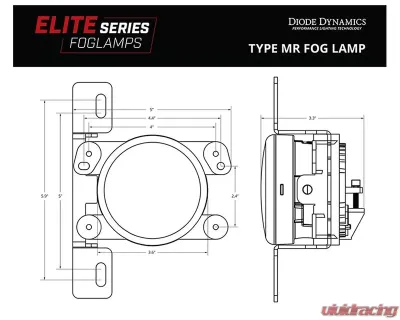 Diode Dynamics Elite Foglamp Type MR Yellow (PAIR) Jeep Wrangler | Gladiator 2007-2022 - DD5164P
