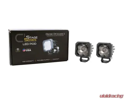 Diode Dynamics Stage Series C1 LED Pod Pro White Flood Standard RBL (PAIR) - DD6461P