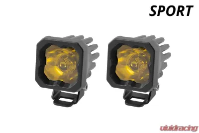 Diode Dynamics Stage Series C1 LED Pod Sport Yellow Wide Standard ABL (PAIR) - DD6443P