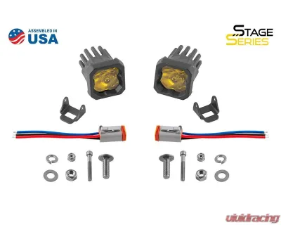 Diode Dynamics Stage Series C1 LED Pod Pro Yellow Flood Standard ABL (PAIR) - DD6463P