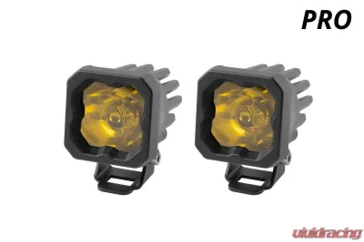Diode Dynamics Stage Series C1 LED Pod Pro Yellow Flood Standard ABL (PAIR) - DD6463P