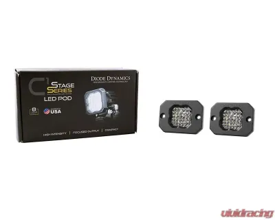 Diode Dynamics Stage Series C1 LED Pod Pro White Flood Flush RBL (SINGLE) - DD6476S