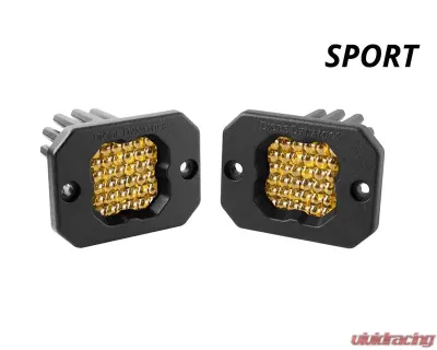 Diode Dynamics Stage Series C1 LED Pod Sport Yellow Flood Flush ABL (PAIR) - DD6473P