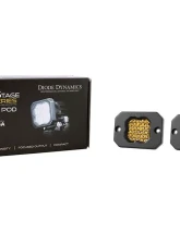 Diode Dynamics Stage Series C1 LED Pod Pro Yellow Flood Flush ABL (SINGLE)                                     - DD6478S - Image 3