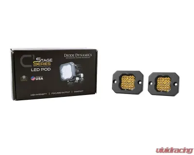 Diode Dynamics Stage Series C1 LED Pod Pro Yellow Flood Flush ABL (SINGLE) - DD6478S