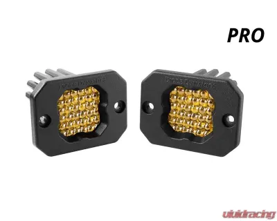 Diode Dynamics Stage Series C1 LED Pod Pro Yellow Flood Flush ABL (PAIR) - DD6478P