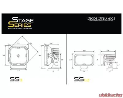 Diode Dynamics Stage Series 2" LED Ditch Light Kit Pro White Combo Ford F-150  | Raptor 2015-2020 - DD6573